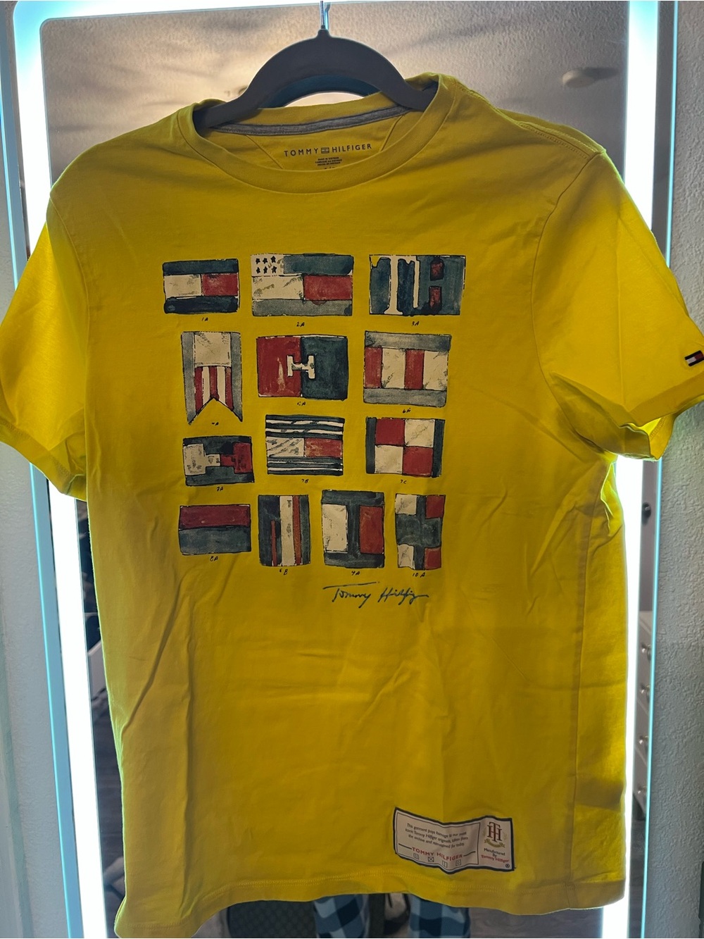 Tommy Hilfiger Men’s Bright Yellow Nautical Flag Graphic Tee
